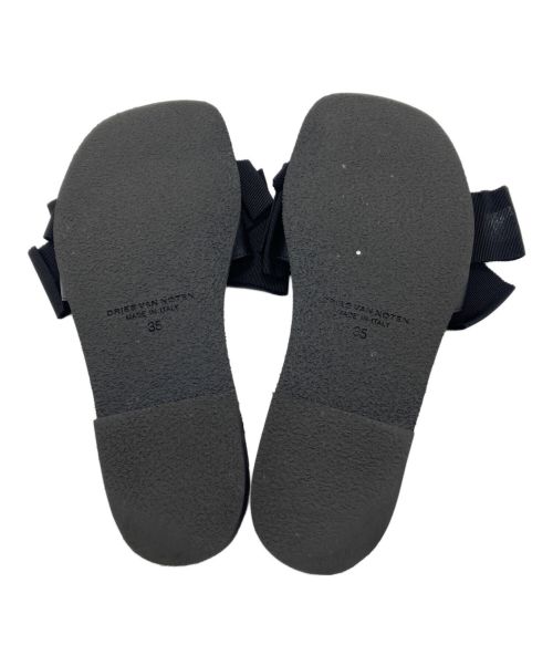 DRIES VAN NOTEN（ドリスヴァンノッテン）DRIES VAN NOTEN (ドリスヴァンノッテン) フラットレザーサンダル ブラック サイズ:35の古着・服飾アイテム
