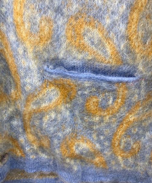 STEP AHEAD（ステップアヘッド）STEP AHEAD (ステップアヘッド) ペイズリー柄モヘアカーディガン ブルー サイズ:SIZE Lの古着・服飾アイテム