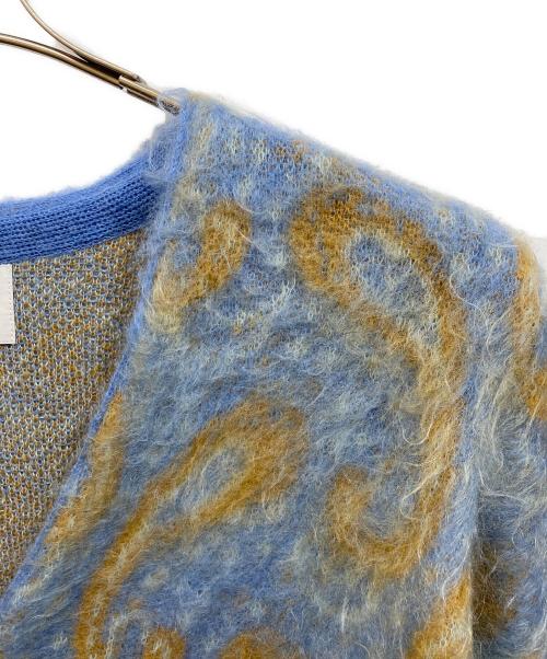 STEP AHEAD（ステップアヘッド）STEP AHEAD (ステップアヘッド) ペイズリー柄モヘアカーディガン ブルー サイズ:SIZE Lの古着・服飾アイテム