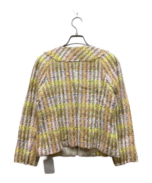 Maglie par ef-de（マーリエ パー エフデ）Maglie par ef-de (マーリエ パー エフデ) コットンキャンディーツイードジャケット イエロー サイズ:7の古着・服飾アイテム