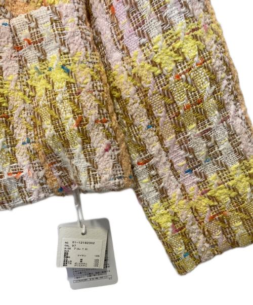 Maglie par ef-de（マーリエ パー エフデ）Maglie par ef-de (マーリエ パー エフデ) コットンキャンディーツイードジャケット イエロー サイズ:7の古着・服飾アイテム