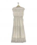 HER LIP TOハーリップトゥ）の古着「Pin Dot Pleated Long Dress」｜ホワイト×ブラック