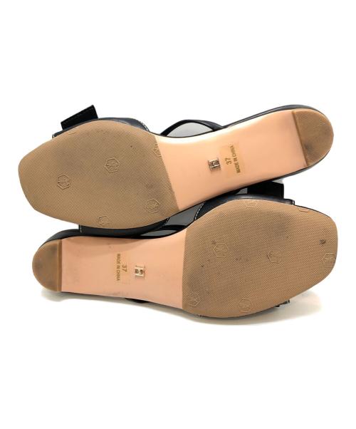 HER LIP TO（ハーリップトゥ）Her lip to (ハーリップトゥ) Big Bow Sandals ブラック サイズ:37の古着・服飾アイテム