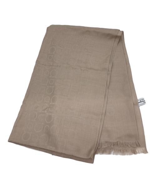 Salvatore Ferragamo（サルヴァトーレ フェラガモ）Salvatore Ferragamo (サルヴァトーレ フェラガモ) ガンチーニシルク混ストール ベージュの古着・服飾アイテム