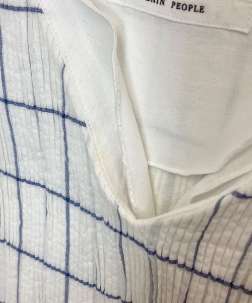 PLAIN PEOPLE（プレインピープル）PLAIN PEOPLE (プレインピープル) ウィンドウペンジャカードフレアワンピース ホワイト サイズ:3の古着・服飾アイテム
