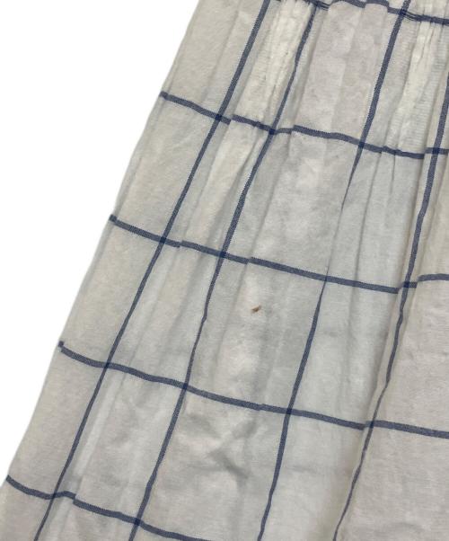 PLAIN PEOPLE（プレインピープル）PLAIN PEOPLE (プレインピープル) ウィンドウペンジャカードフレアワンピース ホワイト サイズ:3の古着・服飾アイテム