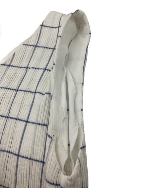 PLAIN PEOPLE（プレインピープル）PLAIN PEOPLE (プレインピープル) ウィンドウペンジャカードフレアワンピース ホワイト サイズ:3の古着・服飾アイテム