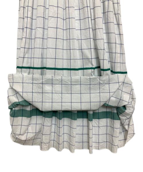 PLAIN PEOPLE（プレインピープル）PLAIN PEOPLE (プレインピープル) ウィンドウペンジャカードフレアワンピース ホワイト サイズ:3の古着・服飾アイテム