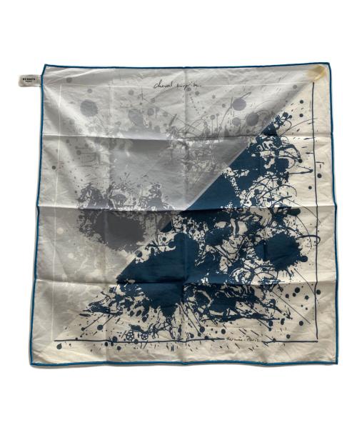 HERMES（エルメス）HERMES (エルメス) カレ45 cheval surprise coloriage 思いがけない馬 コットン100％ハンカチの古着・服飾アイテム