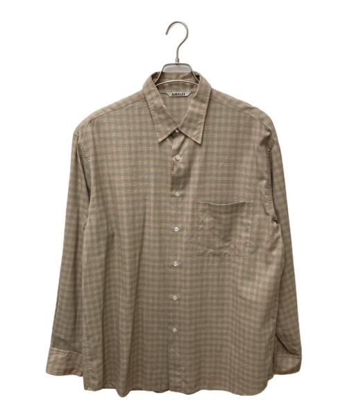 AURALEE（オーラリー）AURALEE (オーラリー) SUPER LIGHT WOOL CHECK　A20SS01LC SHIRTS ピンク×グリーン サイズ:5の古着・服飾アイテム