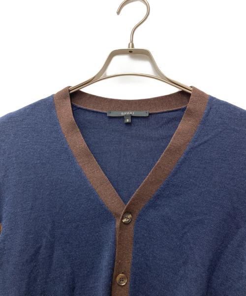 GUCCI（グッチ）GUCCI (グッチ) シルクカシミヤ混カーディガン ネイビー サイズ:Sの古着・服飾アイテム