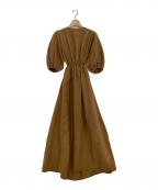 mieミィ）の古着「バックオープンリネンワンピース」｜ブラウン