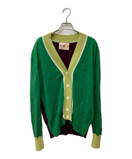 PLAN C（プランシー）PLAN C (プランシー) バイカラーカーディガン　CACME03GJ0FC001 グリーン サイズ:40の古着・服飾アイテム