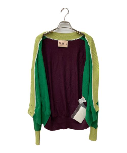 PLAN C（プランシー）PLAN C (プランシー) バイカラーカーディガン　CACME03GJ0FC001 グリーン サイズ:40の古着・服飾アイテム