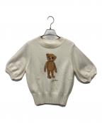 Lily Brownリリーブラウン）の古着「Lily Bear ハーフスリーブニット」｜アイボリー