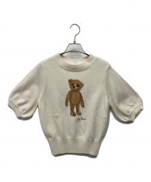Lily Brown（リリーブラウン）の古着「Lily Bear ハーフスリーブニット」｜アイボリー