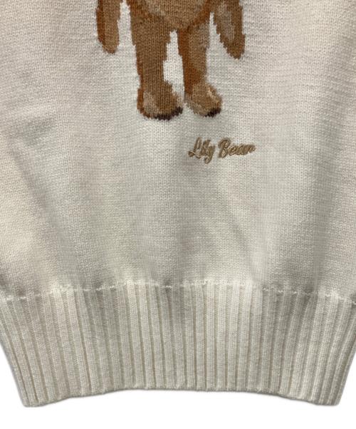Lily Brown（リリーブラウン）Lily Brown (リリーブラウン) Lily Bear ハーフスリーブニット アイボリー サイズ:Fの古着・服飾アイテム