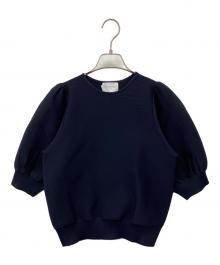 UNITED ARROWS（ユナイテッドアローズ）の古着「パフスリーブ ガーター ニット」｜ネイビー