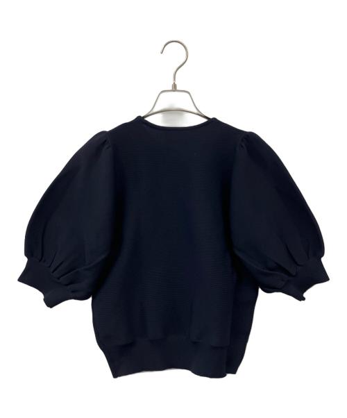 UNITED ARROWS（ユナイテッドアローズ）UNITED ARROWS (ユナイテッドアローズ) パフスリーブ ガーター ニット ネイビー サイズ:Fの古着・服飾アイテム