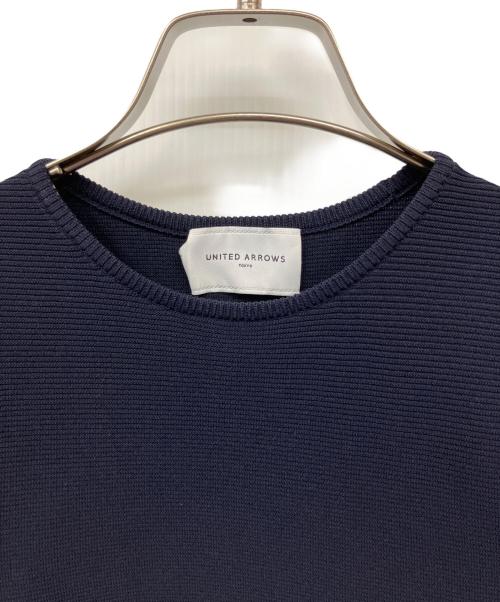 UNITED ARROWS（ユナイテッドアローズ）UNITED ARROWS (ユナイテッドアローズ) パフスリーブ ガーター ニット ネイビー サイズ:Fの古着・服飾アイテム