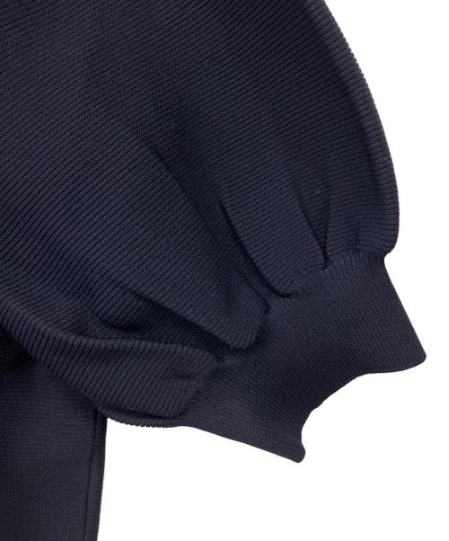 UNITED ARROWS（ユナイテッドアローズ）UNITED ARROWS (ユナイテッドアローズ) パフスリーブ ガーター ニット ネイビー サイズ:Fの古着・服飾アイテム