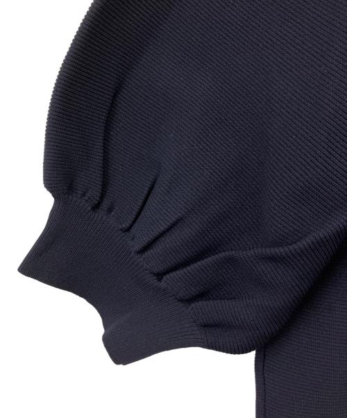 UNITED ARROWS（ユナイテッドアローズ）UNITED ARROWS (ユナイテッドアローズ) パフスリーブ ガーター ニット ネイビー サイズ:Fの古着・服飾アイテム