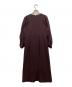 Arobe (アローブ) Pearl Ballon Sleeve Dress Ⅱ/パールバルーンスリーブドレ ボルドー サイズ:2：8000円