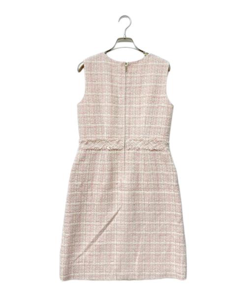 Aveniretoile（アベニールエトワール）Aveniretoile (アベニールエトワール) Vネックピンクツイードワンピース ピンク サイズ:38の古着・服飾アイテム