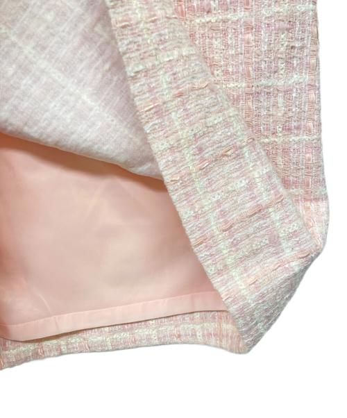 Aveniretoile（アベニールエトワール）Aveniretoile (アベニールエトワール) Vネックピンクツイードワンピース ピンク サイズ:38の古着・服飾アイテム