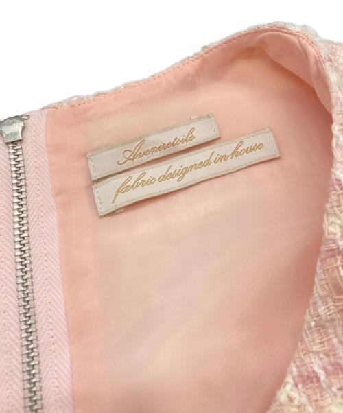 Aveniretoile（アベニールエトワール）Aveniretoile (アベニールエトワール) Vネックピンクツイードワンピース ピンク サイズ:38の古着・服飾アイテム