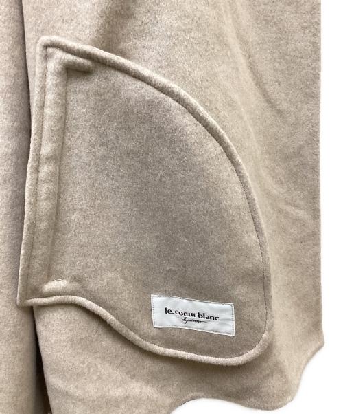 le.coeur blanc（ルクールブラン）le.coeur blanc (ルクールブラン) リバーノーカラーミドルコート グレージュ サイズ:38の古着・服飾アイテム