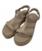 BEAUTY&YOUTHビューティーアンドユース）の古着「Tストラップ プラットフォーム サンダル」｜ベージュ