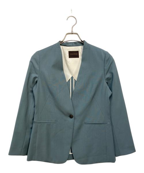 TOMORROW LAND（トゥモローランド）TOMORROW LAND (トゥモローランド) スモーキングストレッチノーカラージャケット グリーン サイズ:34の古着・服飾アイテム