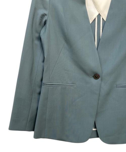 TOMORROW LAND（トゥモローランド）TOMORROW LAND (トゥモローランド) スモーキングストレッチノーカラージャケット グリーン サイズ:34の古着・服飾アイテム
