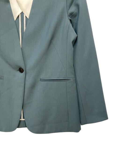 TOMORROW LAND（トゥモローランド）TOMORROW LAND (トゥモローランド) スモーキングストレッチノーカラージャケット グリーン サイズ:34の古着・服飾アイテム