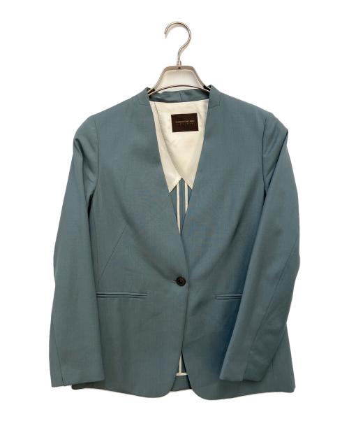 TOMORROW LAND（トゥモローランド）TOMORROW LAND (トゥモローランド) スモーキングストレッチノーカラージャケット グリーン サイズ:34の古着・服飾アイテム