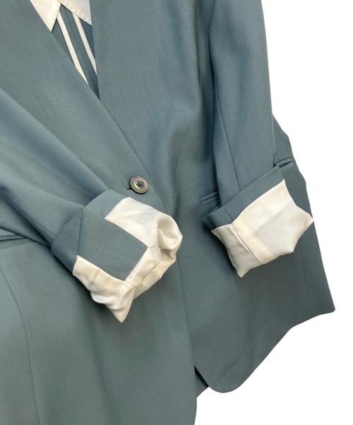 TOMORROW LAND（トゥモローランド）TOMORROW LAND (トゥモローランド) スモーキングストレッチノーカラージャケット グリーン サイズ:34の古着・服飾アイテム