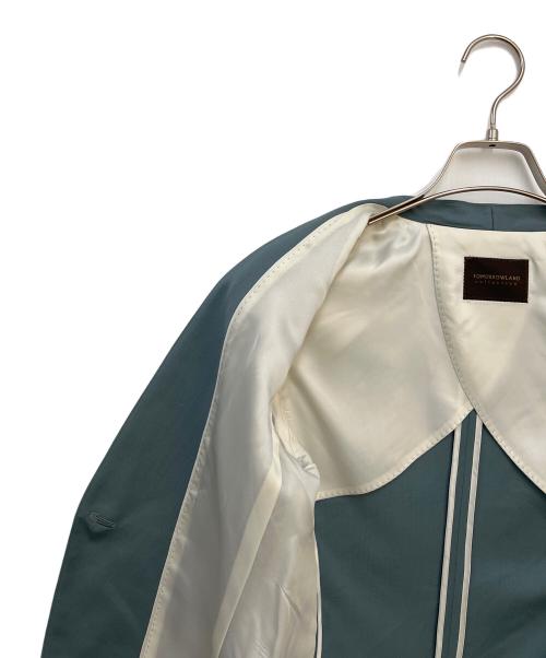 TOMORROW LAND（トゥモローランド）TOMORROW LAND (トゥモローランド) スモーキングストレッチノーカラージャケット グリーン サイズ:34の古着・服飾アイテム