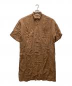 house of lotusハウスオブロータス）の古着「フレンチリネンシャツワンピース」｜ブラウン