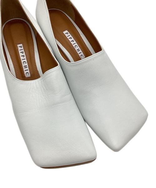 Pippichic（ピッピシック）Pippichic (ピッピシック) LINDA スクエアトゥヒール ホワイト サイズ:23.5の古着・服飾アイテム