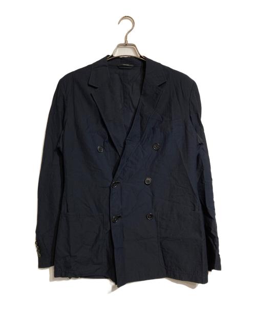 HERMES（エルメス）HERMES (エルメス) シアサッカーダブルジャケット ネイビー サイズ:48の古着・服飾アイテム