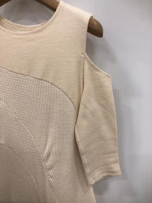 STAIR（ステア）STAIR (ステア) オープンショルダー パッチワーク ジャージードレス アイボリー サイズ:Fの古着・服飾アイテム