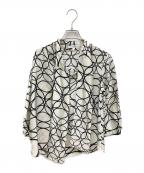 NARA CAMICIEナラカミーチェ）の古着「サークルキカ柄アシンメトリボウタイブラウス」｜ホワイト