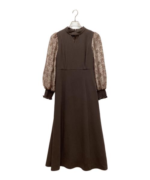 ANDRESD（アンドレスド）ANDRESD (アンドレスド) スリーブエンブロイダリードレス ブラウン サイズ:Lの古着・服飾アイテム
