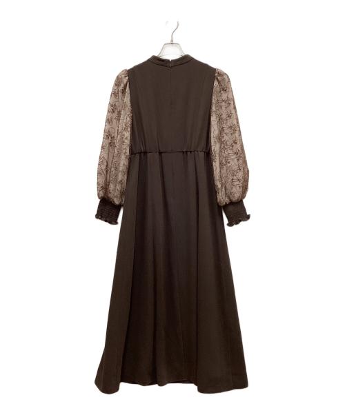 ANDRESD（アンドレスド）ANDRESD (アンドレスド) スリーブエンブロイダリードレス ブラウン サイズ:Lの古着・服飾アイテム