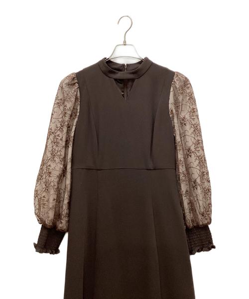 ANDRESD（アンドレスド）ANDRESD (アンドレスド) スリーブエンブロイダリードレス ブラウン サイズ:Lの古着・服飾アイテム
