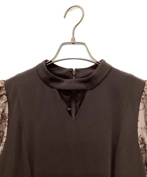 ANDRESD（アンドレスド）ANDRESD (アンドレスド) スリーブエンブロイダリードレス ブラウン サイズ:Lの古着・服飾アイテム