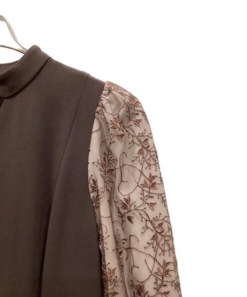 ANDRESD（アンドレスド）ANDRESD (アンドレスド) スリーブエンブロイダリードレス ブラウン サイズ:Lの古着・服飾アイテム