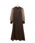 ANDRESD（アンドレスド）の古着「スリーブエンブロイダリードレス」｜ブラウン