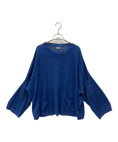 KAPITAL（キャピタル）KAPITAL (キャピタル) リネンワイドニット ブルー サイズ:3の古着・服飾アイテム